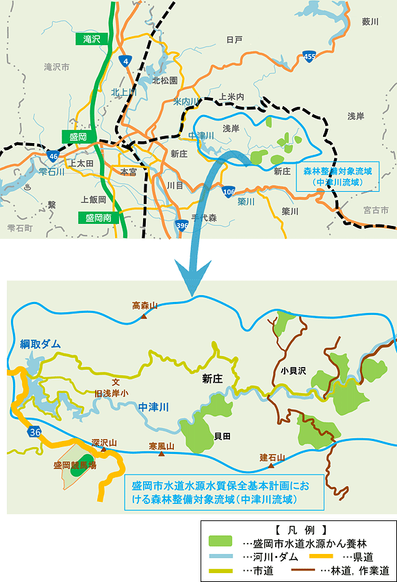 水源かん養林位置図